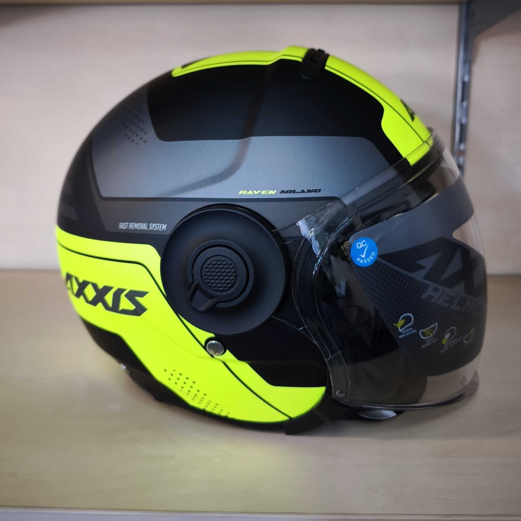 Axxis Raven SV ABS Milano helma matt fluor yellow - Obrázek 3